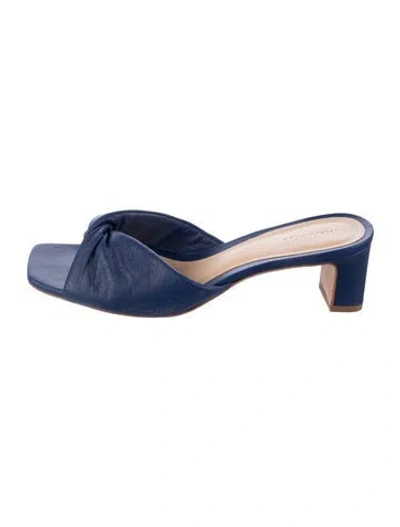 Pre-owned Reformation Leather Slides In Blue