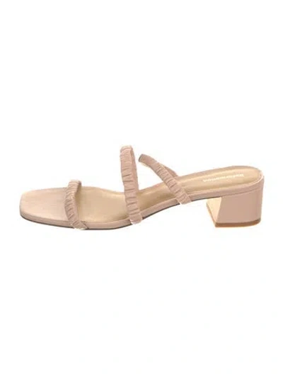 Pre-owned Reformation Leather Slides In Brown