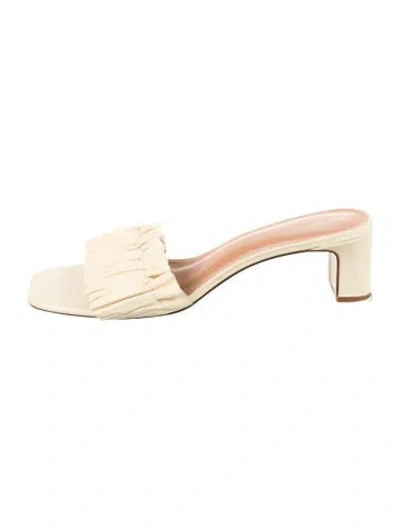 Pre-owned Reformation Leather Slides In Neutral