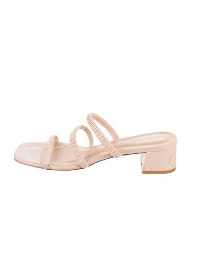 Pre-owned Reformation Leather Slides In Pink