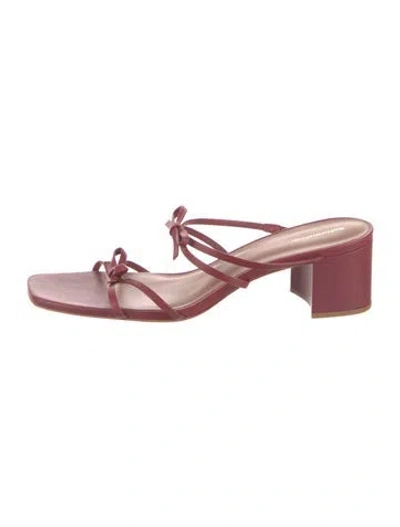 Pre-owned Reformation Leather Slides In Pink