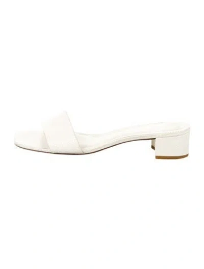 Pre-owned Reformation Leather Slides In White