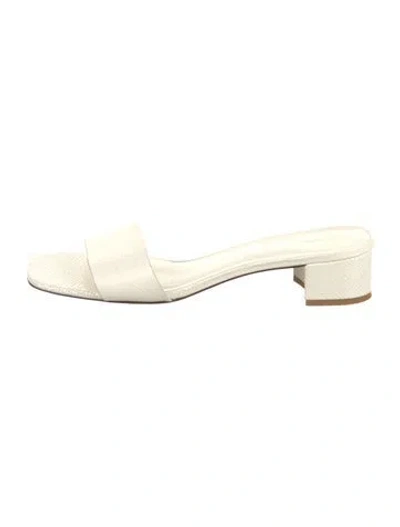 Pre-owned Reformation Leather Slides In White