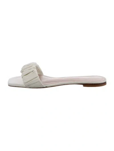 Pre-owned Reformation Leather Slides In White