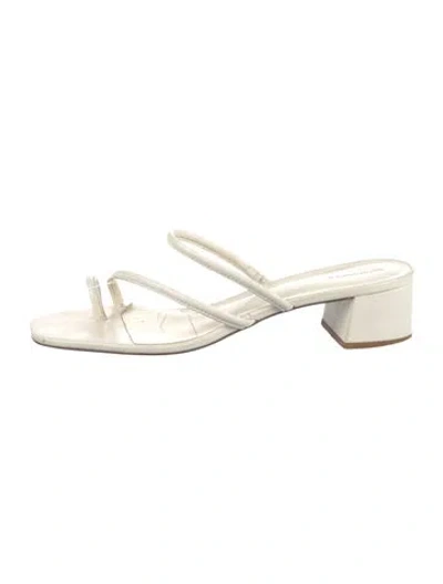 Pre-owned Reformation Leather Slides In White