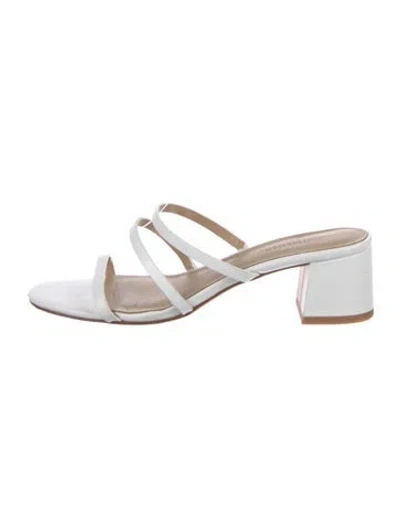 Pre-owned Reformation Leather Slides In White