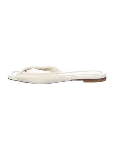 Pre-owned Reformation Leather Slides In White