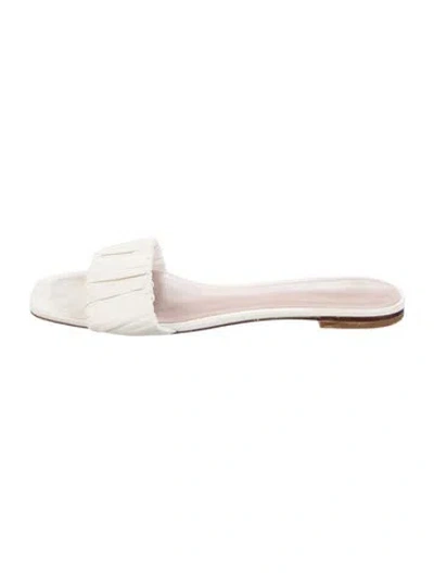 Pre-owned Reformation Leather Slides In White