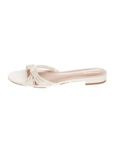 Pre-owned Reformation Leather Slides In White