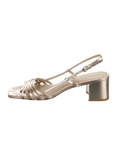 Pre-owned Reformation Leather Slingback Flats