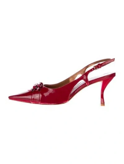 Pre-owned Reformation Leather Slingback Pumps