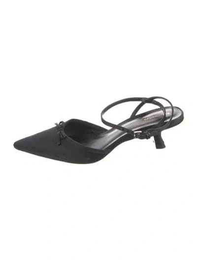 Pre-owned Reformation Leather Slingback Pumps In Black
