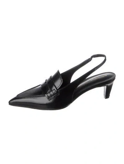 Pre-owned Reformation Leather Slingback Pumps In Black