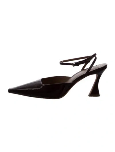 Pre-owned Reformation Leather Slingback Pumps In Burgundy
