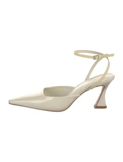 Pre-owned Reformation Leather Slingback Pumps In Neutrals