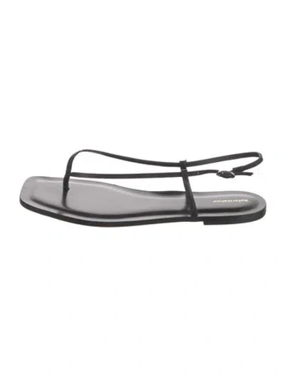 Pre-owned Reformation Leather Slingback Sandals In Black