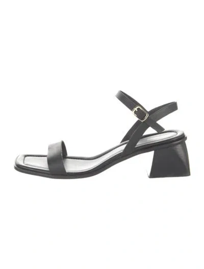 Pre-owned Reformation Leather Slingback Sandals In Black