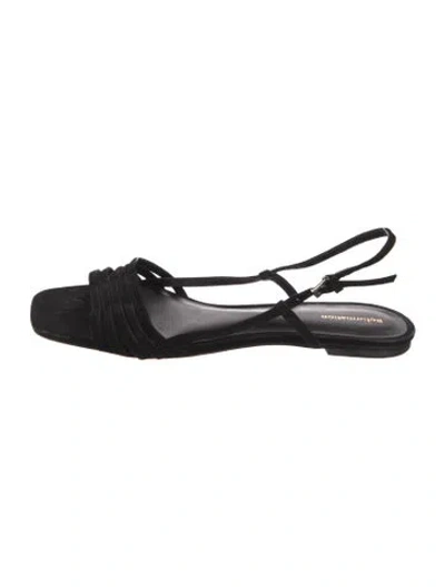 Pre-owned Reformation Leather Slingback Sandals In Black