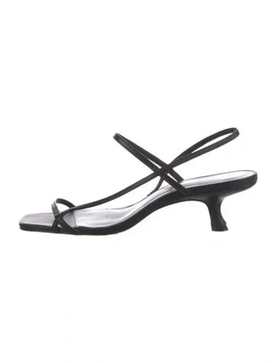 Pre-owned Reformation Leather Slingback Sandals In Black