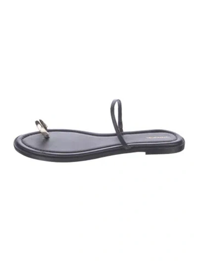 Pre-owned Reformation Leather Slingback Sandals In Black