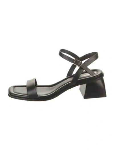 Pre-owned Reformation Leather Slingback Sandals In Black
