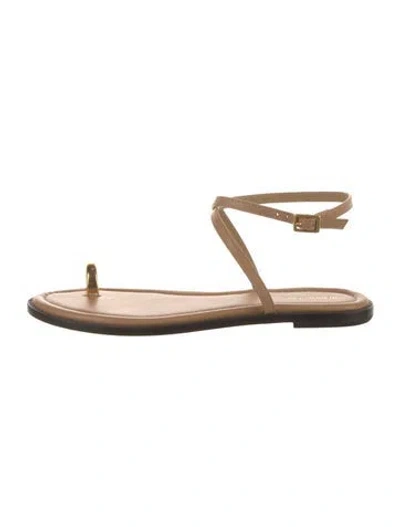 Pre-owned Reformation Leather Slingback Sandals In Brown
