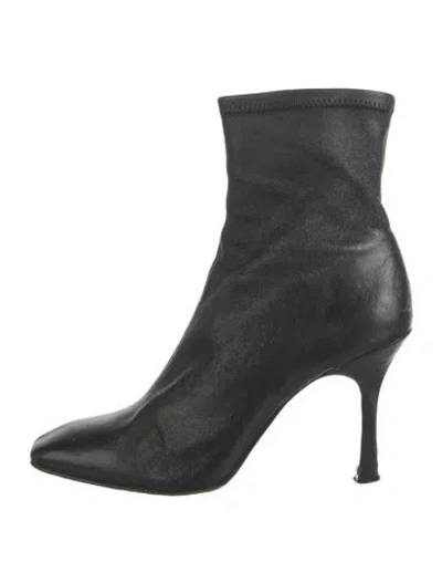 Pre-owned Reformation Leather Sock Boots In Black
