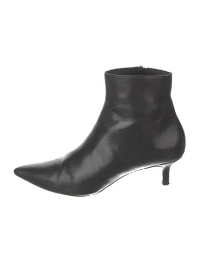 Pre-owned Reformation Leather Sock Boots In Black