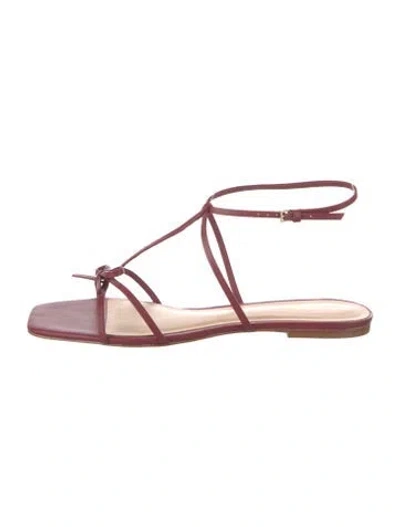 Pre-owned Reformation Leather T-strap Sandals In Pink