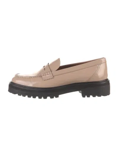 Pre-owned Reformation Leather Whipstitch Trim Loafers