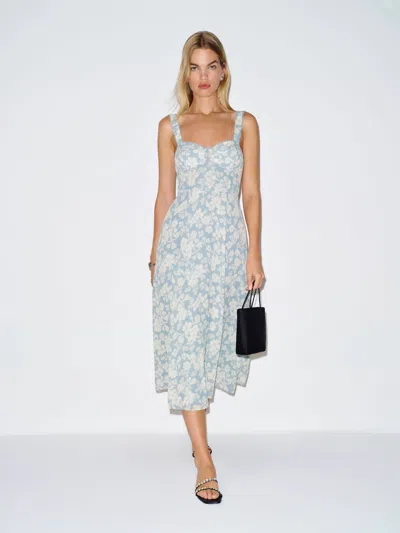 Reformation Lela Dress Blue Lace 12