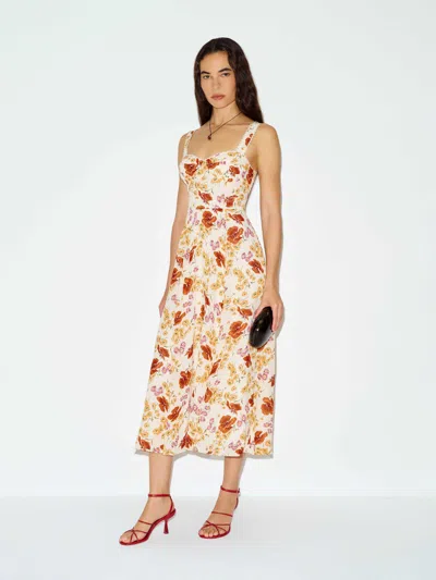 Reformation Lela Dress Lace 12 In Gold