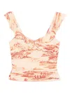 Reformation Lemmy Ruffle Strap Tank In Neutral