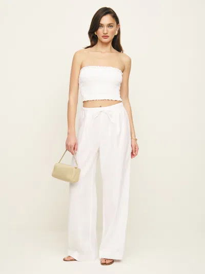 Reformation Lena Linen Two Piece In White