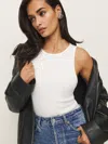 Reformation Leni Knit Bodysuit In White