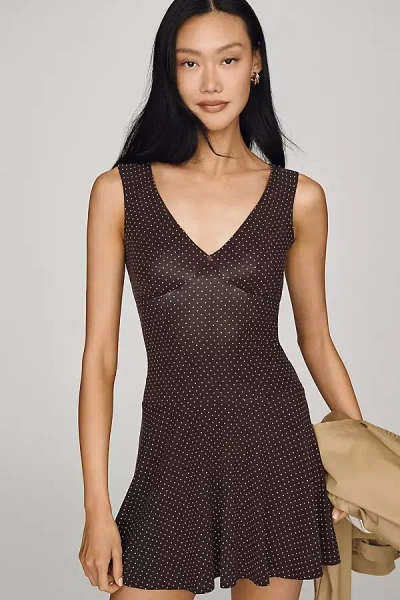 Reformation Lennie Knit Dress In Brown