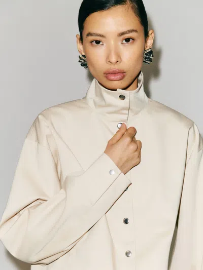 Reformation Lennon Jacket Ivory Xxs In White