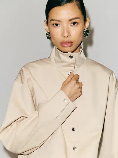 Reformation Lennon Jacket Ivory Xxs In White
