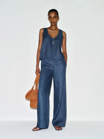 Reformation Lenora Linen Two Piece Blue Xl