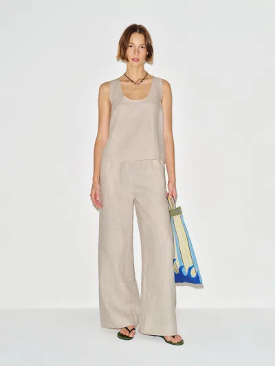 Reformation Lenora Linen Two Piece Natural Xl In Neutral
