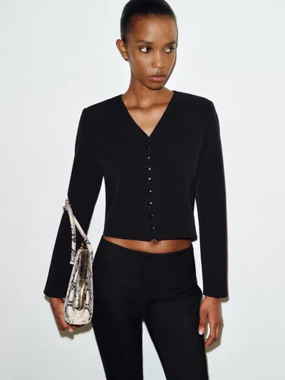 Reformation Leona Jacket Black Large In Multi