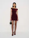 Reformation Lia Knit Dress In Burgundy