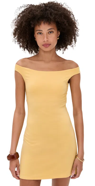 Reformation Lia Knit Dress Sunshine In Brown
