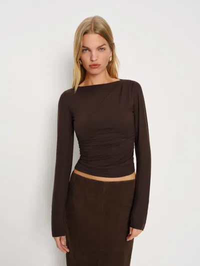 Reformation Liam Knit Top In Brown