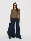 Reformation Liam Long Sleeve Oversized Tee In Brown