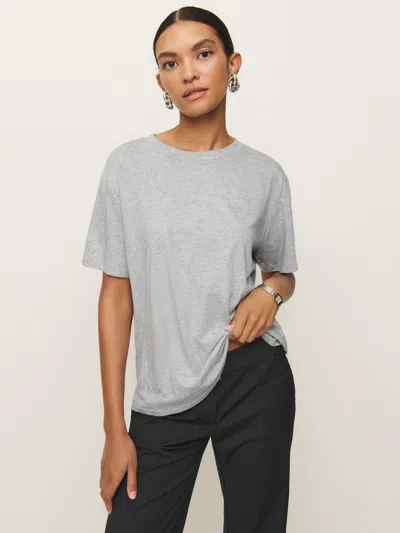 Reformation Liam Oversized Tee In Heather Grey