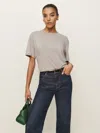 Reformation Liam Oversized Tee In Heather Taupe