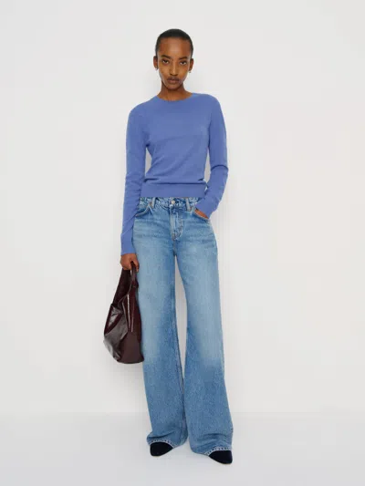 Reformation Lian Cashmere Crew Sweater Blue Xs
