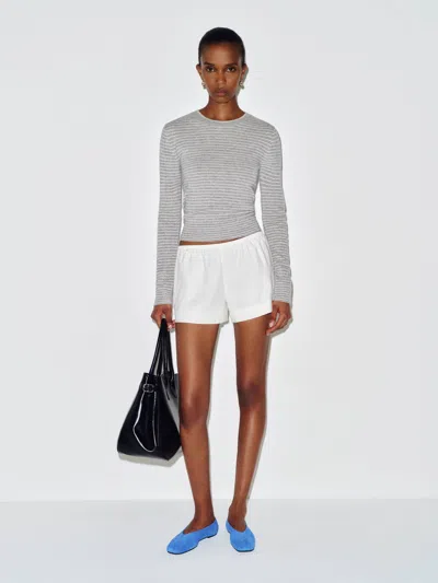 Reformation Lian Cashmere Crew Sweater Grey Xs In Gray