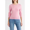 Reformation Lian Crewneck Cashmere Sweater In Pink